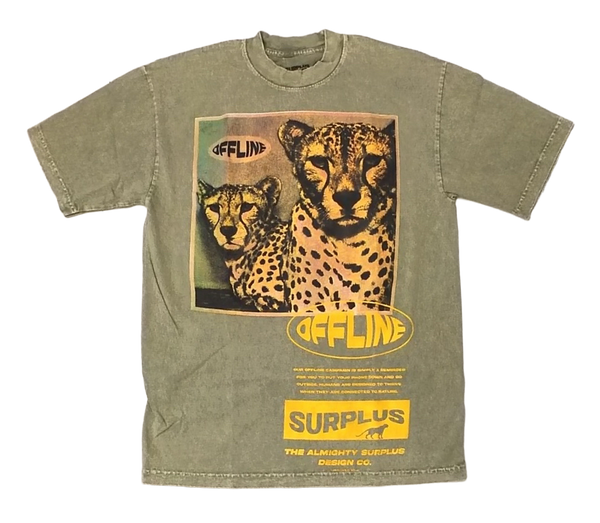 Green cheetah with puff logo