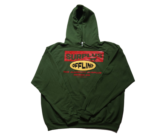 Green offline chenille patch hoodie