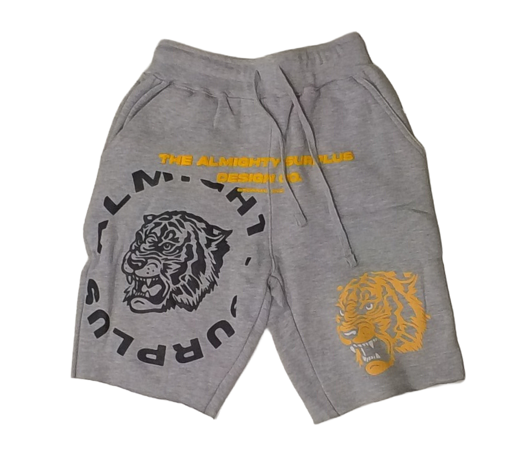 Grey cotton raw edge shorts