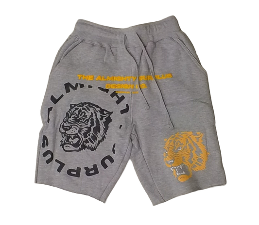 Grey cotton raw edge shorts