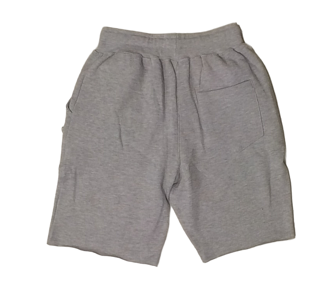 Grey cotton raw edge shorts